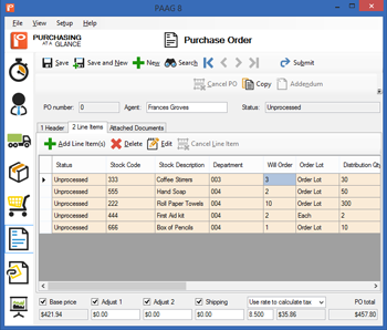 PAAG8 Purchase Order